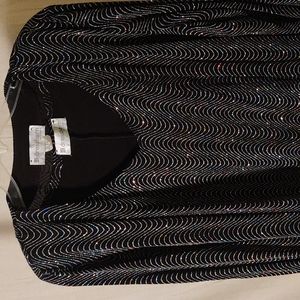 DRESS BARN black crystal glitter embellishments. 2 piece top. Size 1X.